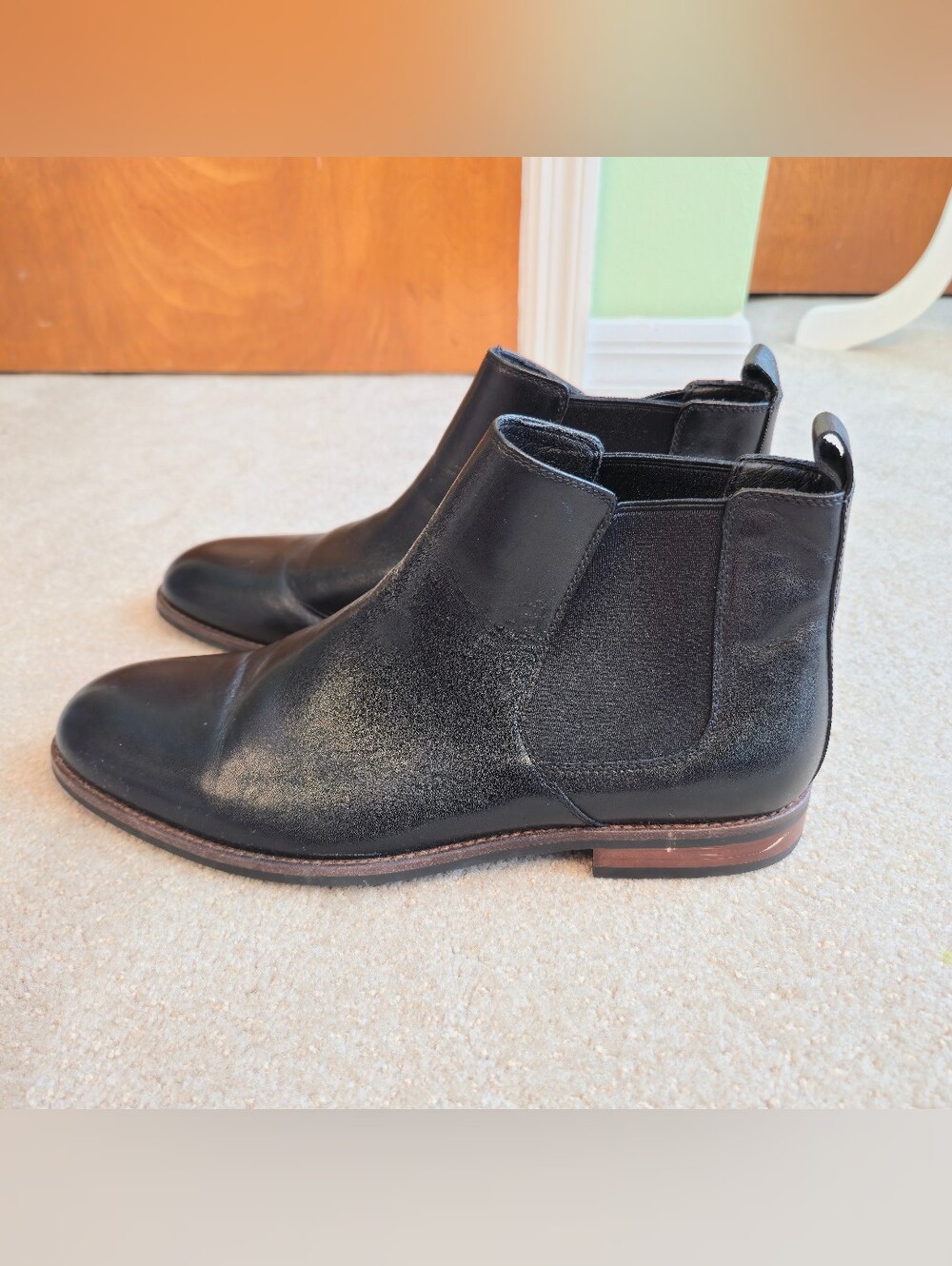 Men's Joseph Abboud Black Beaumont II Black Leather Chelsea Boot Size 10.5D
